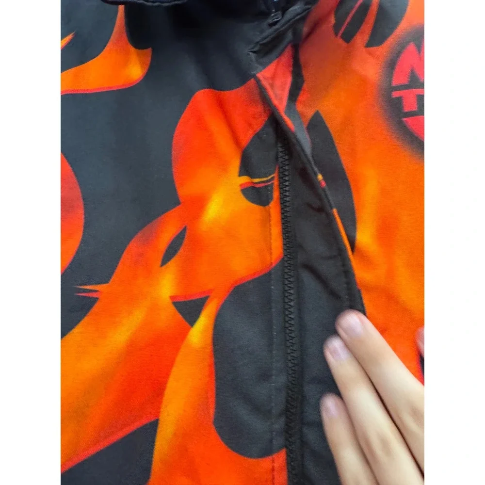 Swingster Mac Tools Racing Jacket Flame Checkered Flag Bomber Black Orange Mens